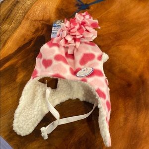 Fashion Pet Pink Heart Hat with Pom M/L